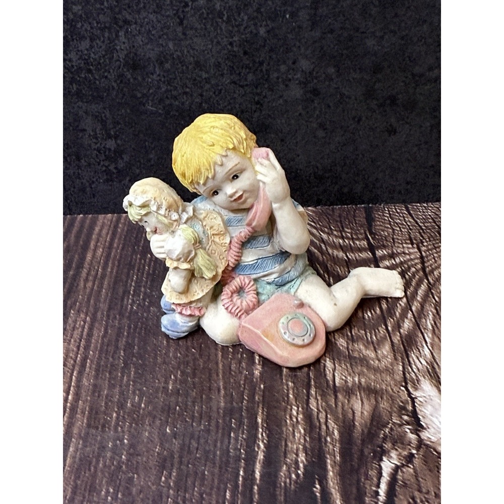 Original Artmark Little Boy Holding Doll On The‎ Phone